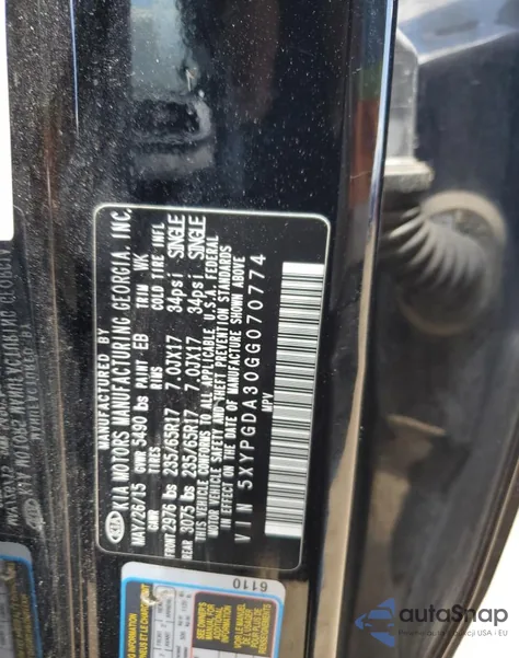 2016 Kia Sorento Lx z USA, uszkodzony, nr VIN 5XYPGDA30GG070774